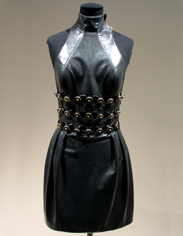 donatella versace leather dress 90s