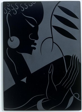 Sand-blasted glass panel by Sigmund Pollitzer for Pilkington Ltd, St Helens, Merseyside, UK, 1933-38. Museum no. C.230-1991