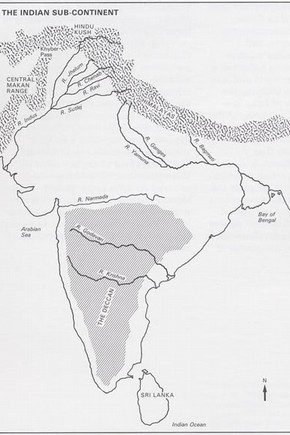 Carte : le sous-continent indien