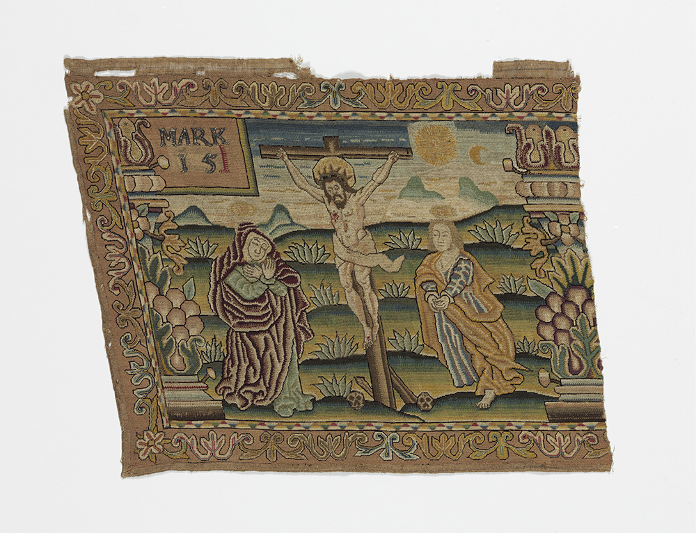 Scene from the Passion of Christ, part of an embroidered valance