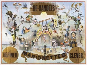 Poster for De Randall's Marionettes, late 19th century. Museum no. S.4077-1995