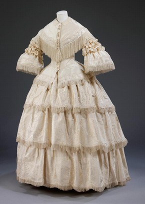 Figure 2 - Wedding dress, 1857, England, worn by Margaret Lang. Museum no. T.10A-1970
