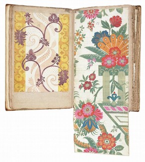 Designs for woven silk for the Leman album, James Leman. Left hand page dated 'Jan: 15 - 1711/12', E.1861.18-1991 (VS.12). Right hand page dated 'Octr: 4th 1707', E.1861.19-1991 (VS.13)