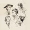 Five hat designs, fashion sketch