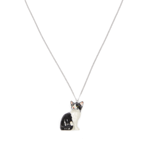 Black and white cat necklace by And Mary 