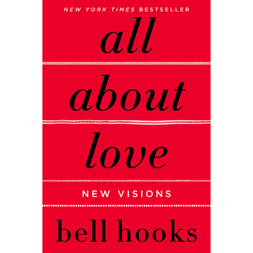 A red book cover with the title 'All About Love' in black italics.