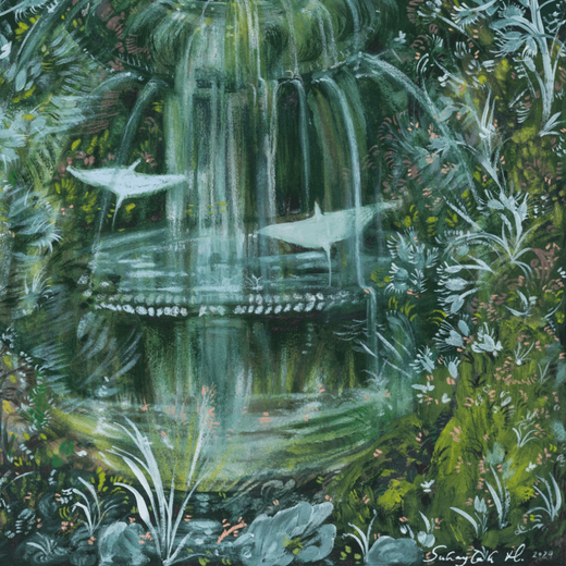 Night at the Fountain By Suhaylah Hamid - limited edition print