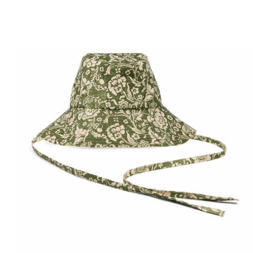 Green floral bucket hat