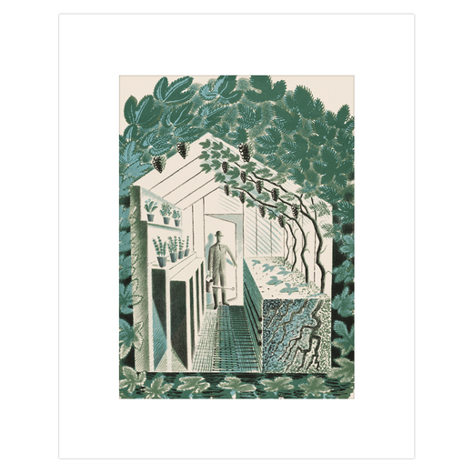 The Grape House by Eric Ravilious - mounted print