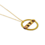 Brass circle necklace by Pivot