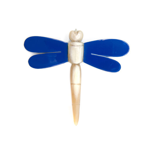 Blue dragonfly brooch