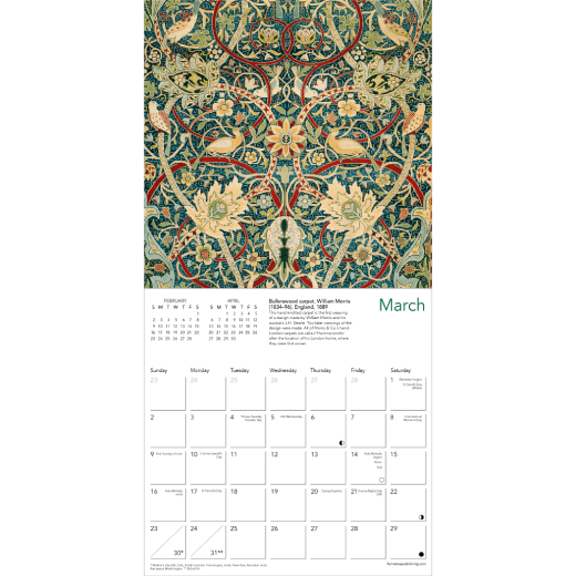 William Morris Birds mini 2025 calendar