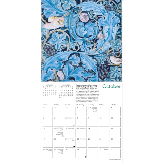 William Morris Birds mini 2025 calendar