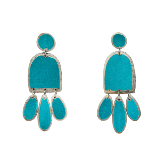 Blue paper earrings by Quazi Design