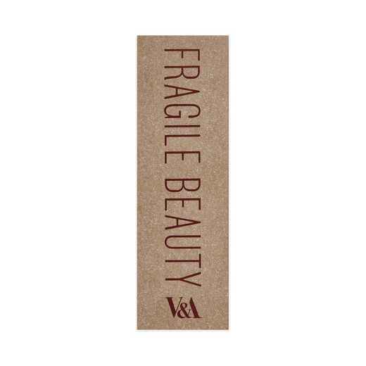 Brown bookmark featuring the text 'Fragile Beauty' in purple capital letters.
