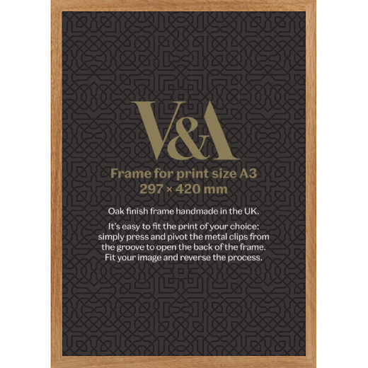 V&A Oak finish box picture frame - A3