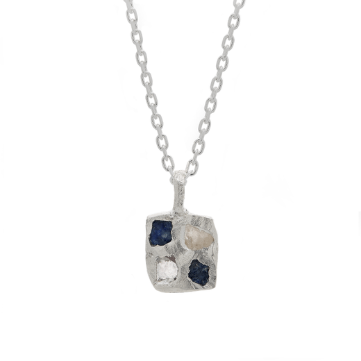 Sapphire scatter pendant necklace by The Ouze