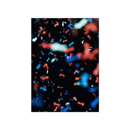 Magnet featuring a colourful pattern of cascading confetti.