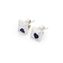 Sapphire square earrings by The Ouze
