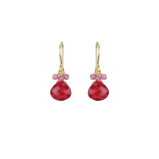Faceted red quartz hook earrings by Mounir, Designer Jewellery, V&A Shop