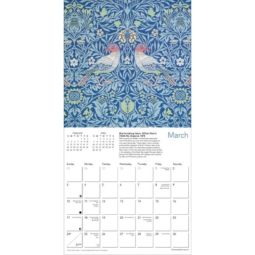 William Morris Animals 2024 Mini Calendar | Stationery | V&A Shop | V&A ...