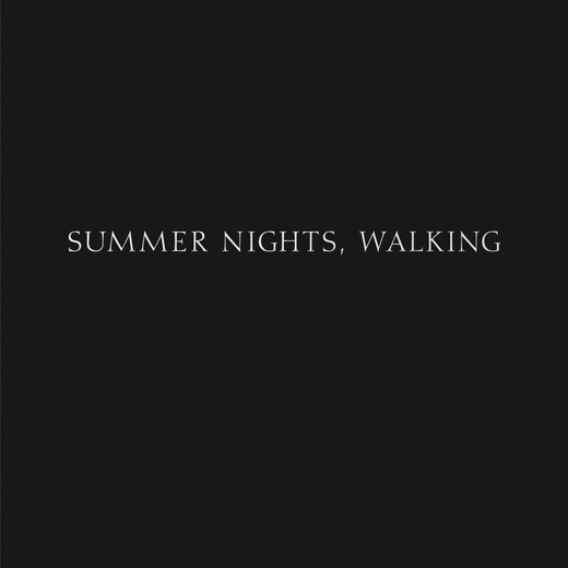 A solid black book cover with the title 'Summer Nights, Walking' in white capital letters.