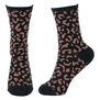 A pair of leopard printed socks.