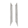 A pair of long drop earrings featuring sparkly diamante beads.