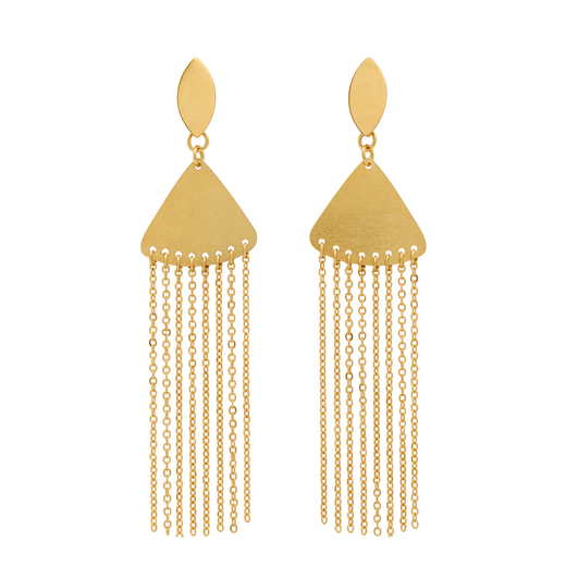 Chain tassel earrings by Fotini Liami
