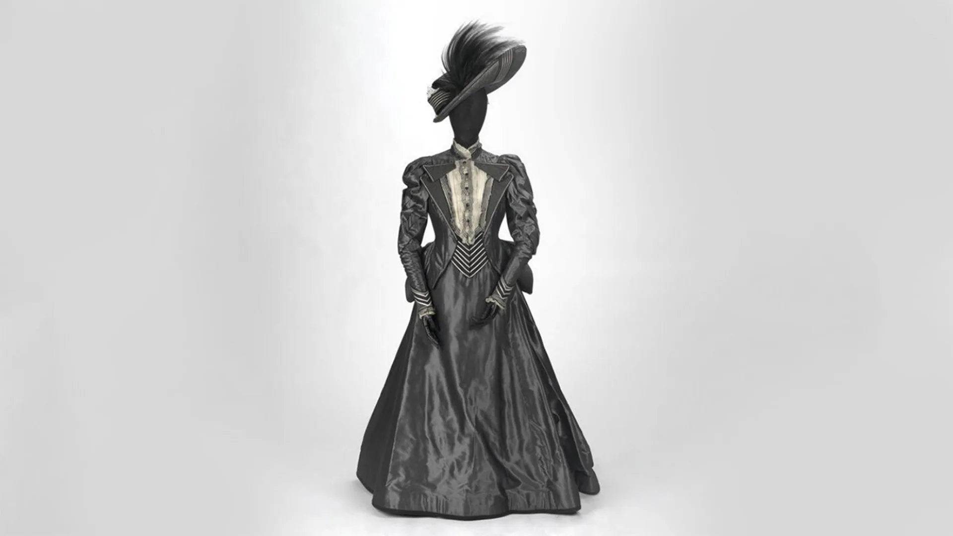 Importance of Being Earnest costume - a black dress and feather hat