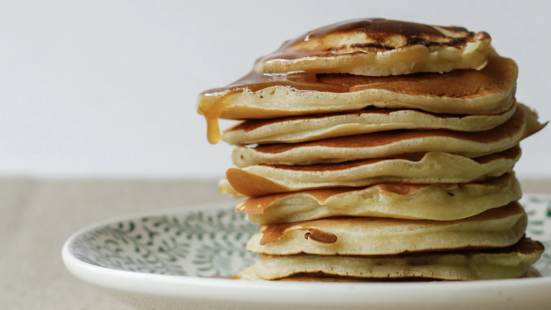 Stack of syrupy pancakes