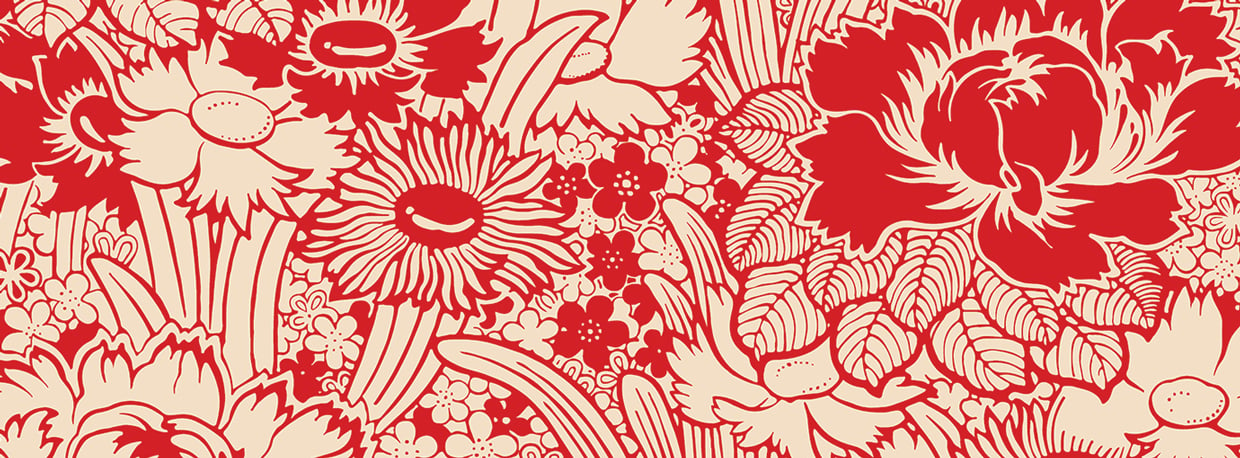 A beloved V&A Archive pattern in SALE red to mark a promotional event