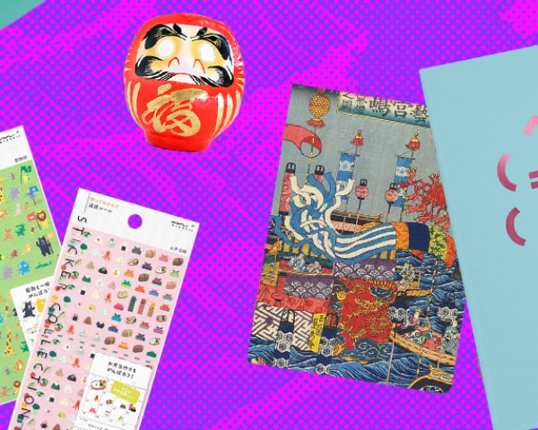 A miniature daruma, a woodblock print, kawaii stickers, and more - shop a range inspired by Japanese folklore and design through the ages