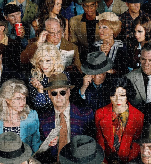 Close up on our limited edition jigsaw using Alex Prager's Crowd #1 from the photography collection of Sir Elton John and David Furnish