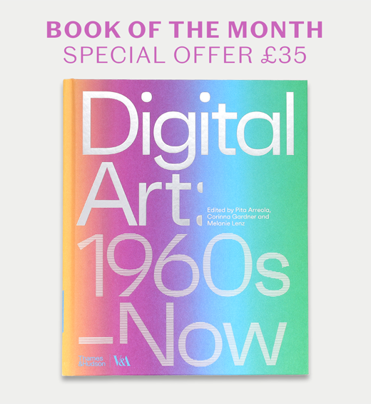 The book cover of the Digital Art: 1960s - Now hardback, featuring a rainbow gradient..