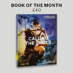 Book cover of the Calling the Shot exhibition book. The title is printed at the centre of the cover in white capital letters.